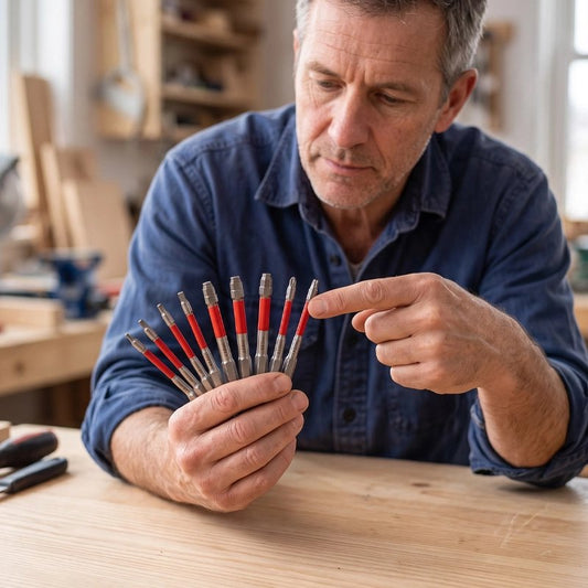 Embout visseuse double présenté par un bricoleur