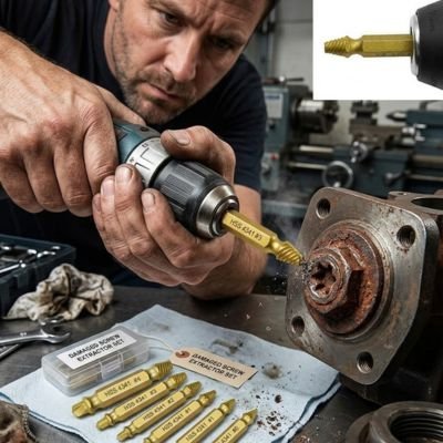 Extracteur de vis professionnel titane HSS - retrait vis bloquée avec perceuse