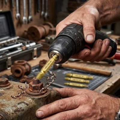 Utilisation extracteur de vis avec perceuse sans fil - vis endommagée
