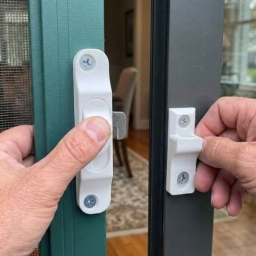 loquet pour porte coulissante blanc installation facile