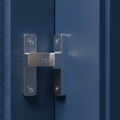 Loquet pour porte en argent sur porte en bois naturel