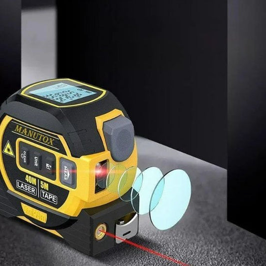  Mètre ruban laser 3 en 1 avec télémètre numérique et ruban traditionnel 5m
