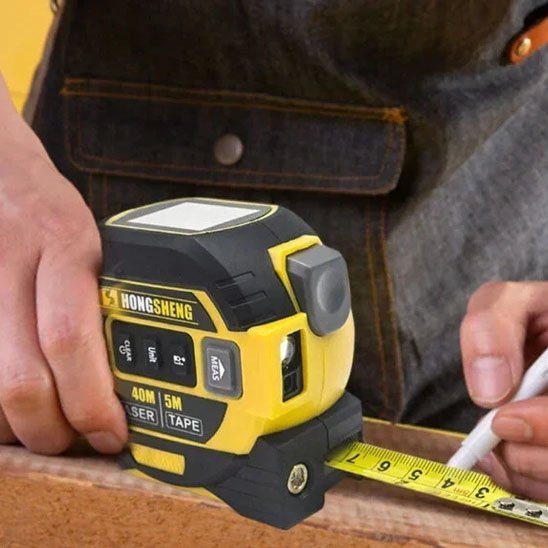 Mètre ruban laser multifonction avec écran LCD et mesure laser jusqu'à 40m
