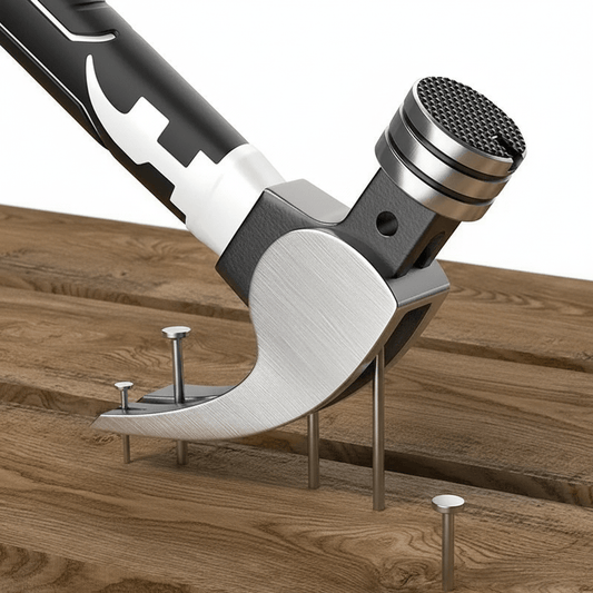 Marteau design double V en action
