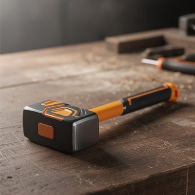 "Marteau en caoutchouc ergonomique avec poignée bi-matière antidérapante