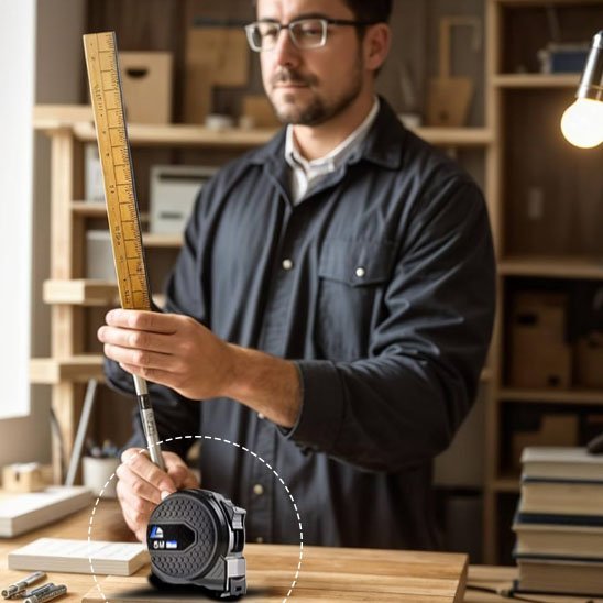 Boîtier antidérapant mètre ruban ergonomique