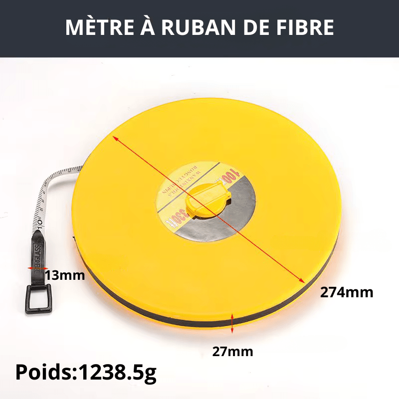 Mètre ruban fibre de verre 100m – grande portée chantier
