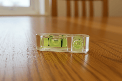 Niveau à bulle transparent sur établi
