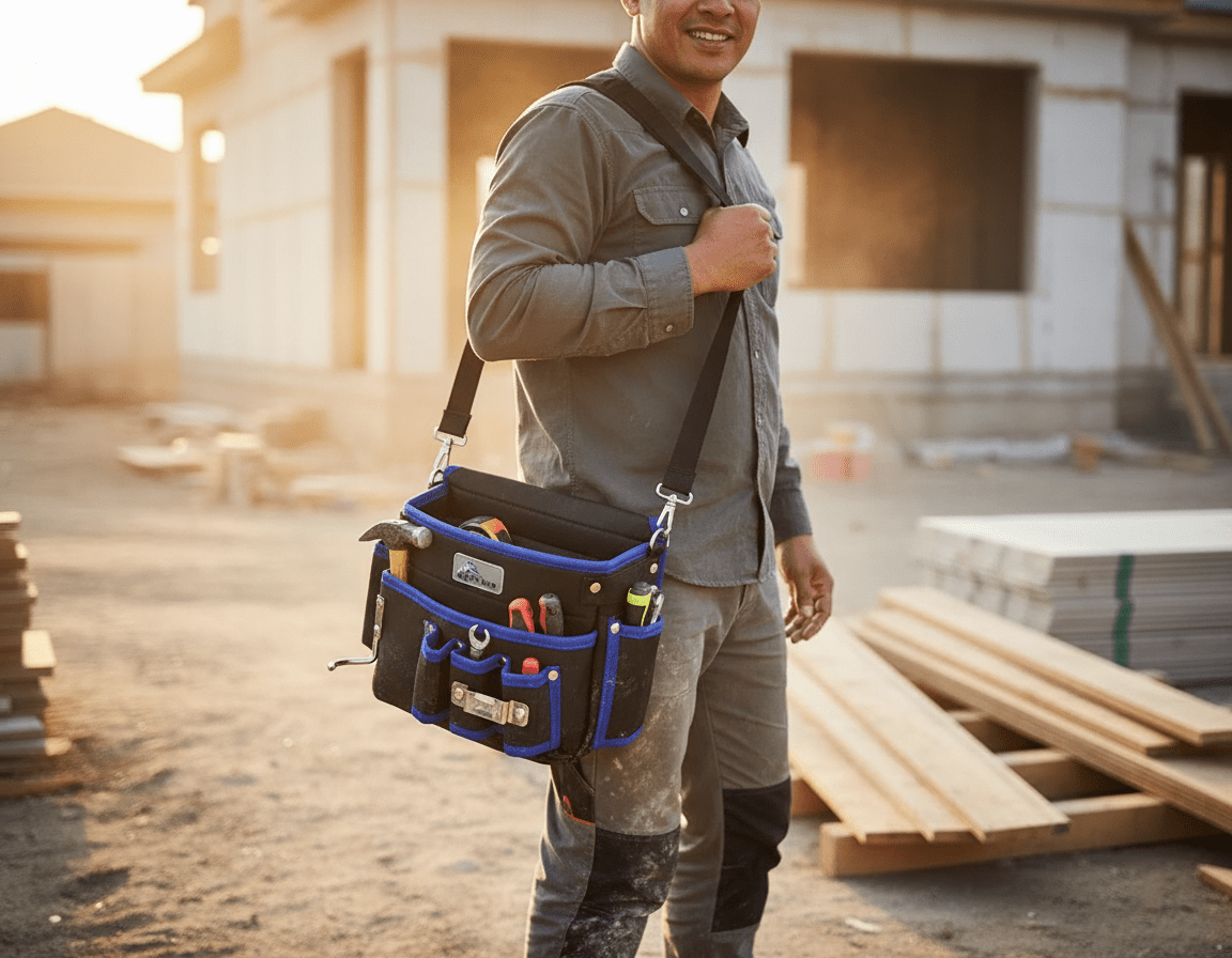 Personne portant le sac sur l'épaule en fin de journée de travail