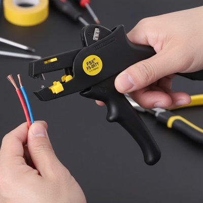 Pince à dénuder professionnelle jaune - poignée ergonomique antidérapante
