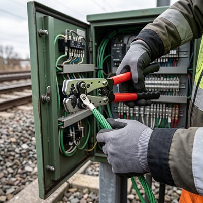 Pince à sertir pour cosses électriques – installation armoire industrielle