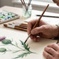 Pinceau professionnel aquarelle pour illustration botanique détaillée
