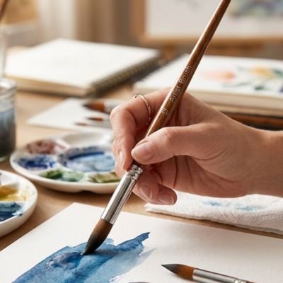 Pinceau professionnel aquarelle pour technique lavis sur papier