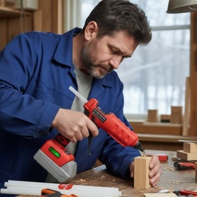 Pistolet à colle compatible bois plastique tissu bricolage