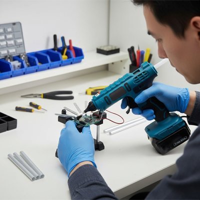 Pistolet à colle buse cuivre 280°C adhésion instantanée