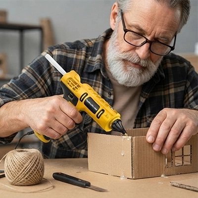 Pistolet à colle sans fil pour assemblage de boîte carton