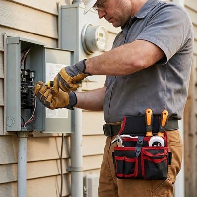 Porte-outils ceinture avec poches modulables et compartiments de différentes tailles