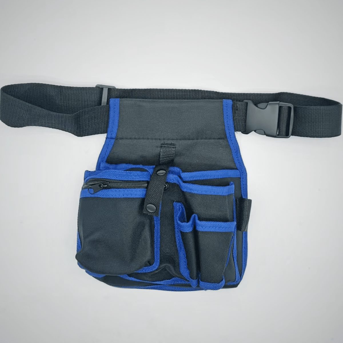 Porte-outils ceinture avec bordures bleues - Design ergonomique et ceinture ajustable